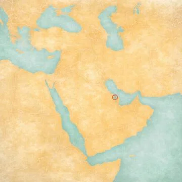 Map of Middle East - Bahrain Stock Illustration