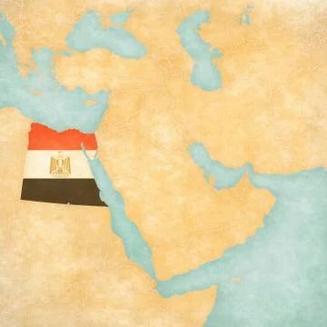Map of Middle East - Egypt Stock Illustration