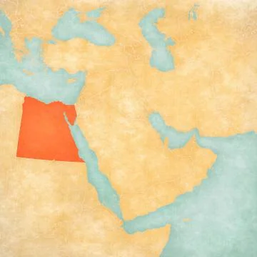 Map of Middle East - Egypt Stock Illustration