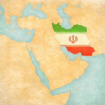 Map of Middle East - Iran Stock Illustration
