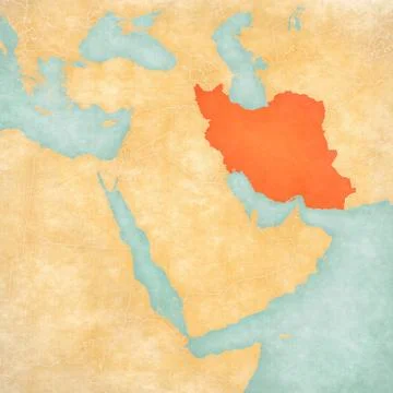 Map of Middle East - Iran Stock Illustration