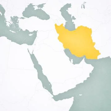 Map of Middle East - Iran Stock Illustration