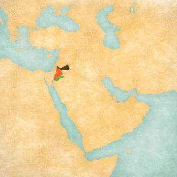 Map of Middle East - Jordan Stock Illustration