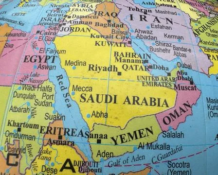 Map of Middle East Stock Photos