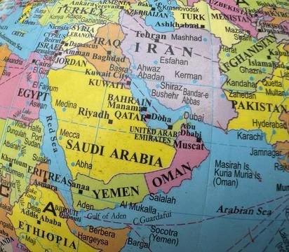 Map of Middle East Stock Photos
