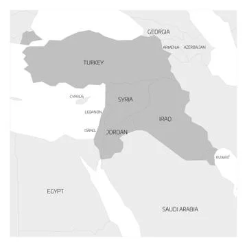 Map of Middle East region Stock Illustration