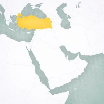 Map of Middle East - Turkey Stock Illustration