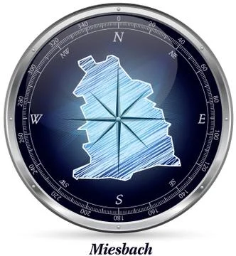 Map of miesbach with borders Stock Illustration