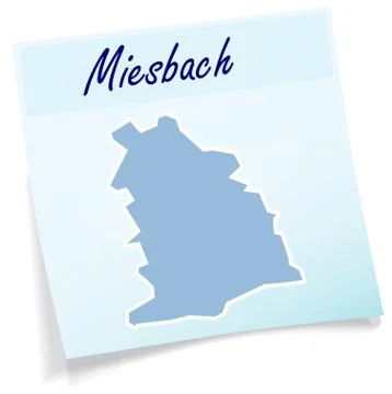 Map of miesbach as sticky note Stock Illustration