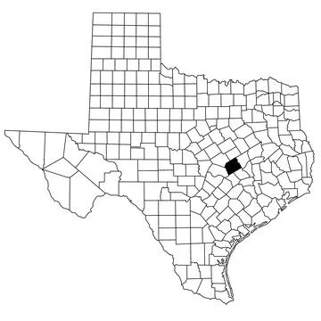 Map of milam County in Texas state on white background. single County map h.. Stock Illustration