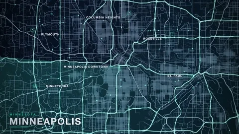 Map of Minneapolis Stock Footage 340890911