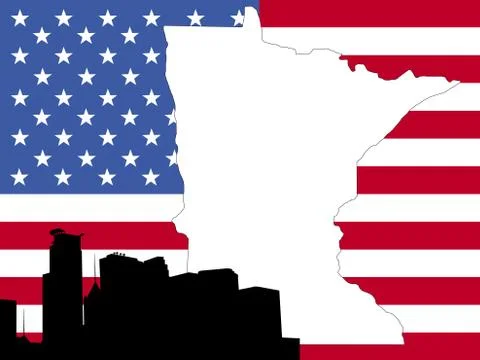 Map of minnesota Stock Illustration