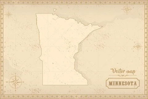 Map of Minnesota in the old style Stock Illustration