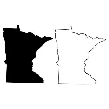 Map of Minnesota on white background. map of the U.S. state of Minnesota. Stock Illustration