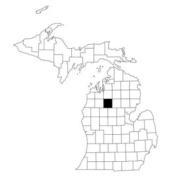 Map of missaukee County in Michigan state on white background. single Count.. Stock Illustration