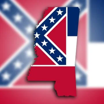 Map of mississippi Stockillustratie