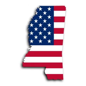 Map of mississippi Stock Illustration