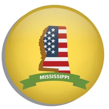Map Of Mississippi State Иллюстрация