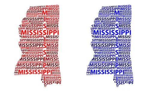 Map of Mississippi - vector illustration Ilustração Stock