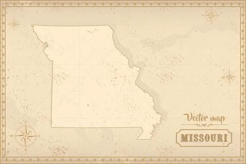Map of Missouri in the old style Stock Illustration