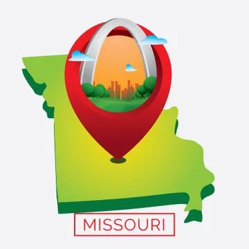 Map of missouri state Illustrazione stock