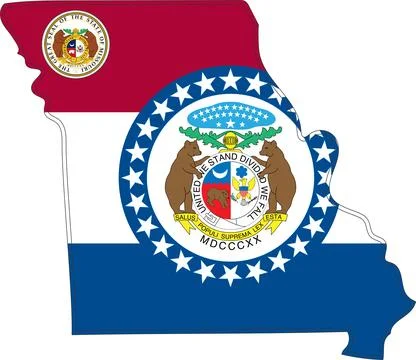 Map of Missouri State USA Stock Illustration