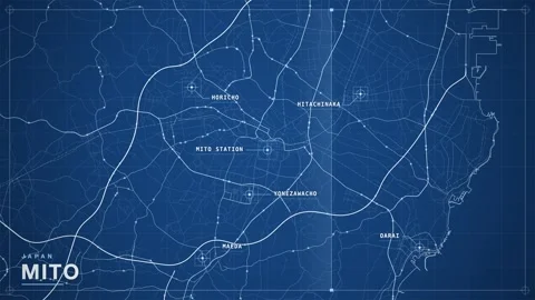 Map of Mito Stock Footage 340994551