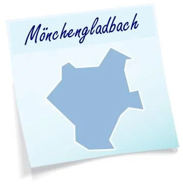 Map of moenchengladbach as sticky note Stock Illustration
