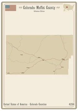 Map of Moffat County in Colorado Stock Illustration