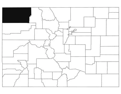 Map of Moffat County in Colorado state on white background. single County m.. Stock Illustration