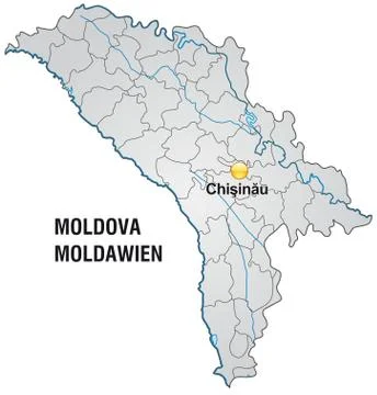 Map of moldavia with borders in gray Stock Illustration