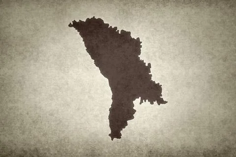 Map of Moldova on a paper Stock Illustration