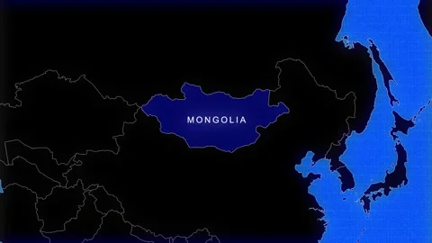 Map Of Mongolia Stock Footage 294575743
