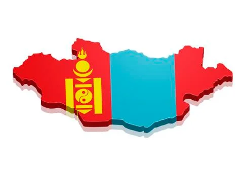 Map Mongolia Stock Illustration