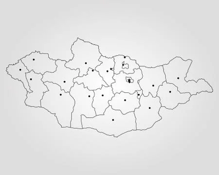 Map of Mongolia Stock Illustration