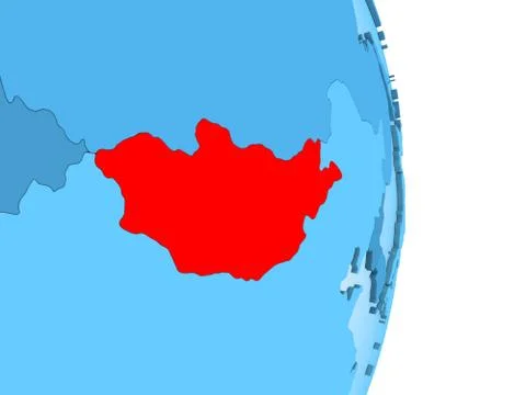 Map of Mongolia in red Stock Illustration