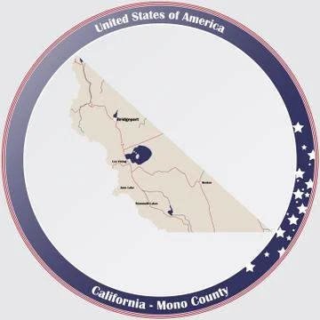 Map of Mono County in California Stock Illustration