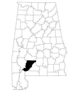 Map of Monroe County in Alabama state on white backround. single County map.. Stock Illustration