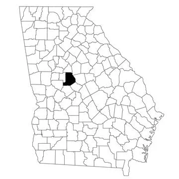 Map of Monroe County in Georgia state on white background. single County ma.. Stock Illustration