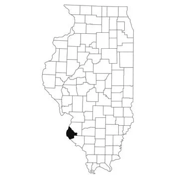 Map of Monroe County in Illinois state on white background. single County m.. Stock Illustration
