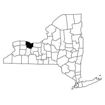 Map of Monroe County in New York state on white background. single County m.. Stock Illustration