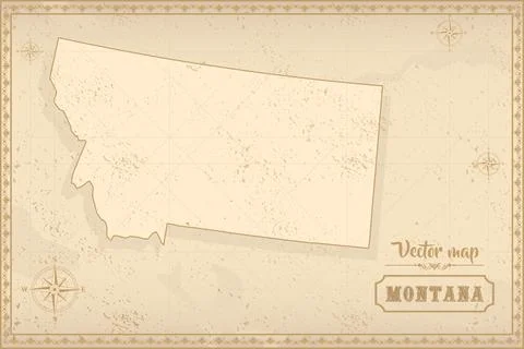 Map of Montana in the old style Stock Illustration