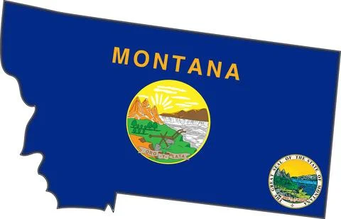 Map of Montana State USA Stock Illustration