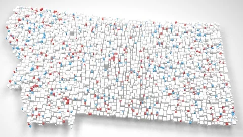 Map of Montana - USA Stock Footage 89158854