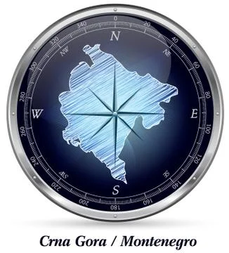 Map of montenegro with borders Stock Illustration