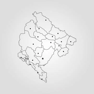 Map of Montenegro Stock Illustration