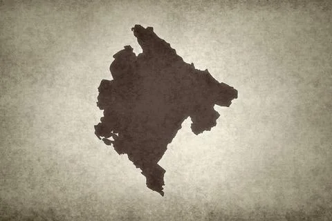 Map of Montenegro on a paper Stock Illustration