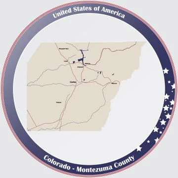Map of Montezuma County in Colorado Stock Illustration