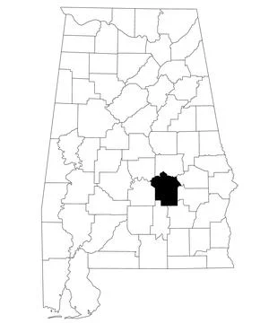 Map of Montgomery County in Alabama state on white backround. single County.. Stock Illustration
