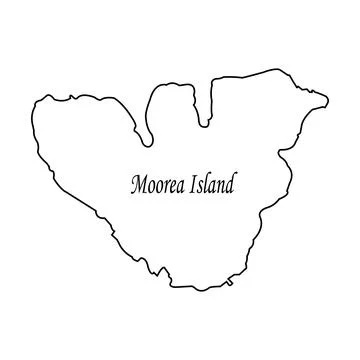 Map of moorea island area Stock Illustration